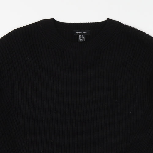 New Look Womens Black Round Neck Acrylic Pullover Jumper Size M