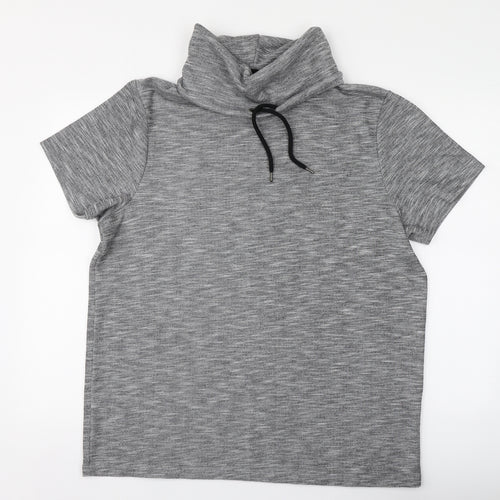 River Island Womens Grey Polyester Pullover Hoodie Size L