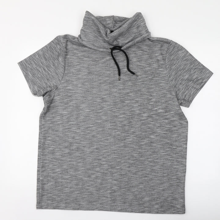 River Island Womens Grey Polyester Pullover Hoodie Size L
