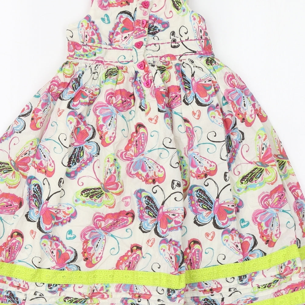 George Girls Multicoloured Floral Cotton Skater Dress Size 18-24 Months Square Neck