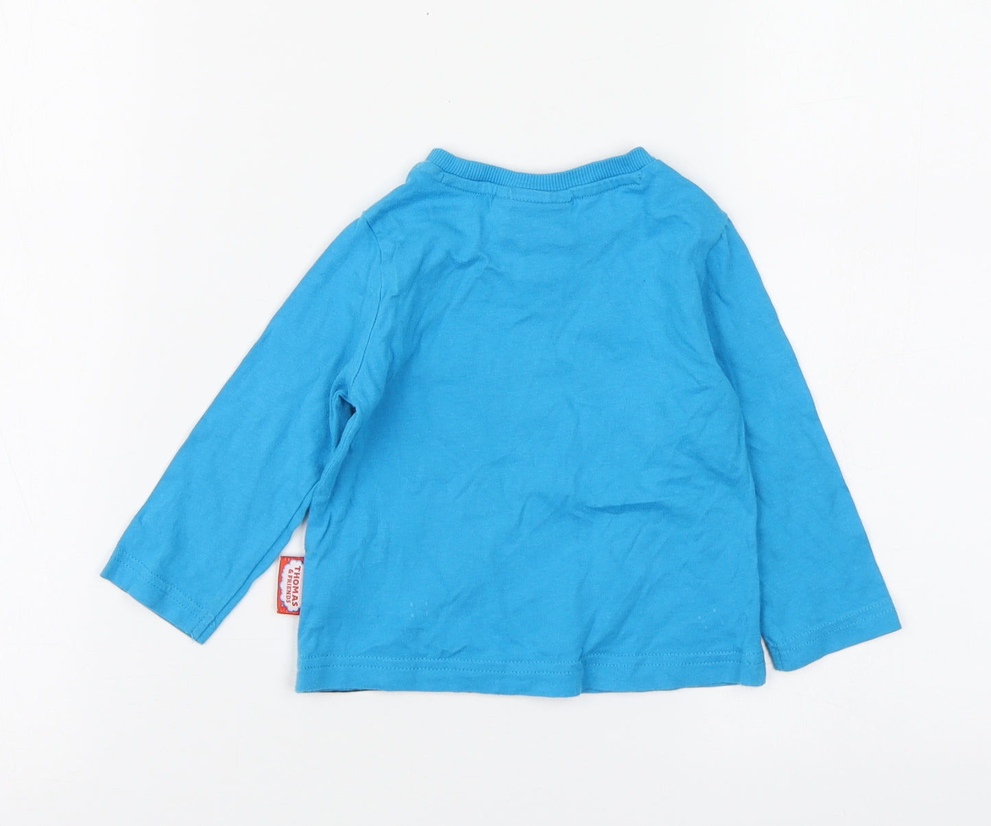 Thomas & Friends Boys Blue Cotton Basic T-Shirt Size 6-9 Months Round Neck