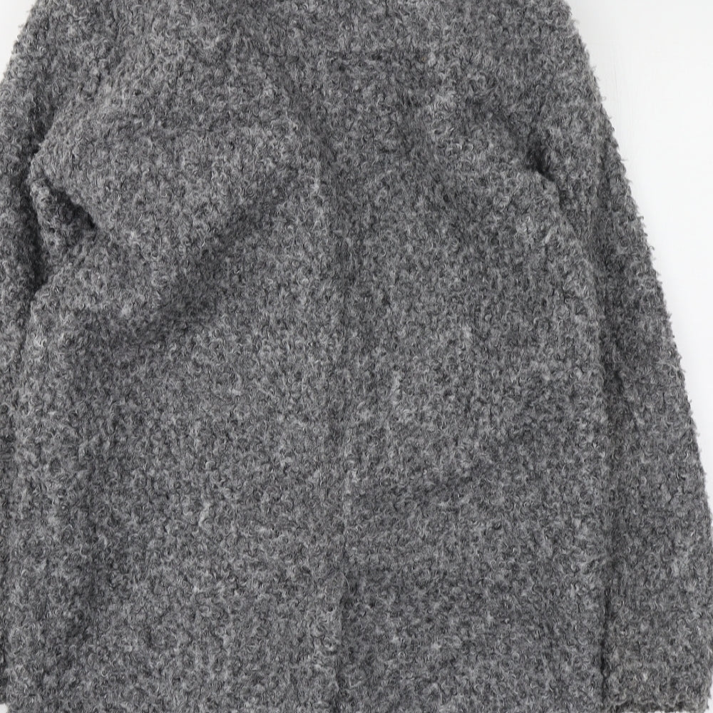 Bershka Womens Grey Pea Coat Coat Size S