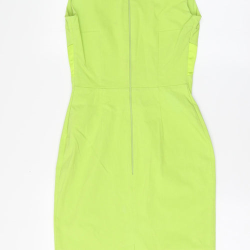 Hybrid Womens Green Polyester A-Line Size 10 Round Neck
