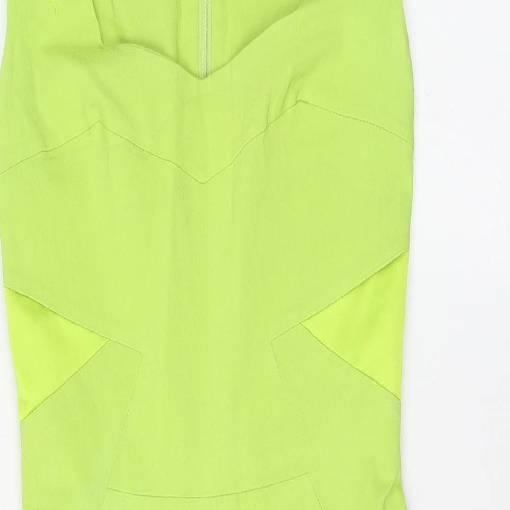Hybrid Womens Green Polyester A-Line Size 10 Round Neck