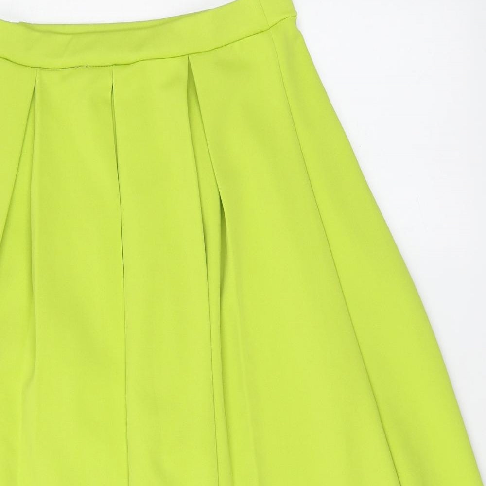 Boohoo Womens Green Polyester Skater Skirt Size 8