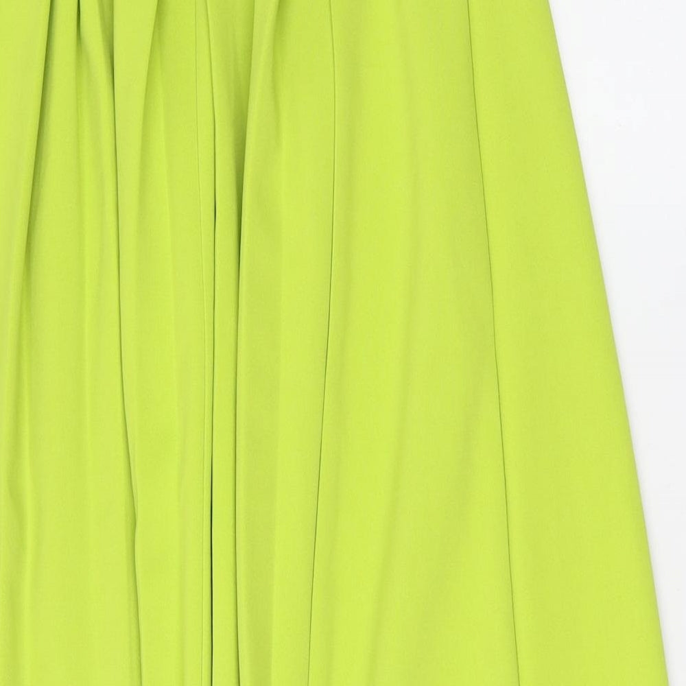 Boohoo Womens Green Polyester Skater Skirt Size 8