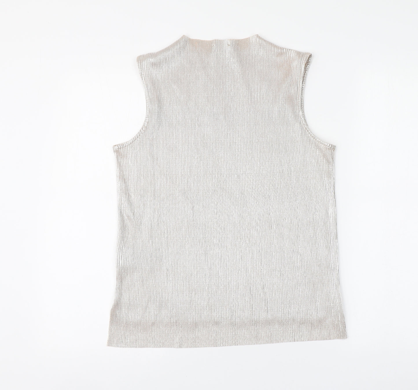 ESMARA Womens Gold Polyester Basic Blouse Size 10 Round Neck