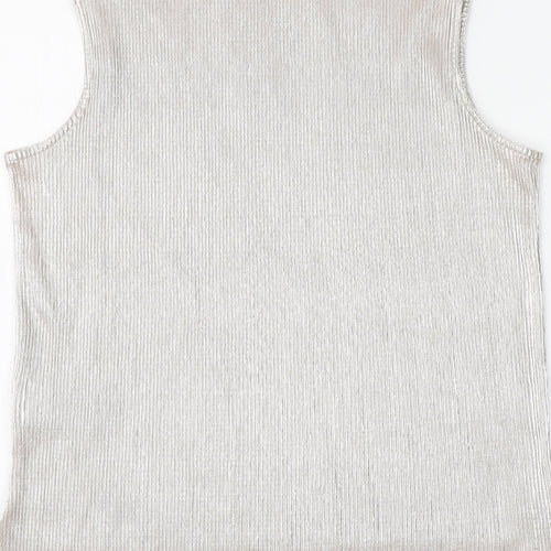 ESMARA Womens Gold Polyester Basic Blouse Size 10 Round Neck