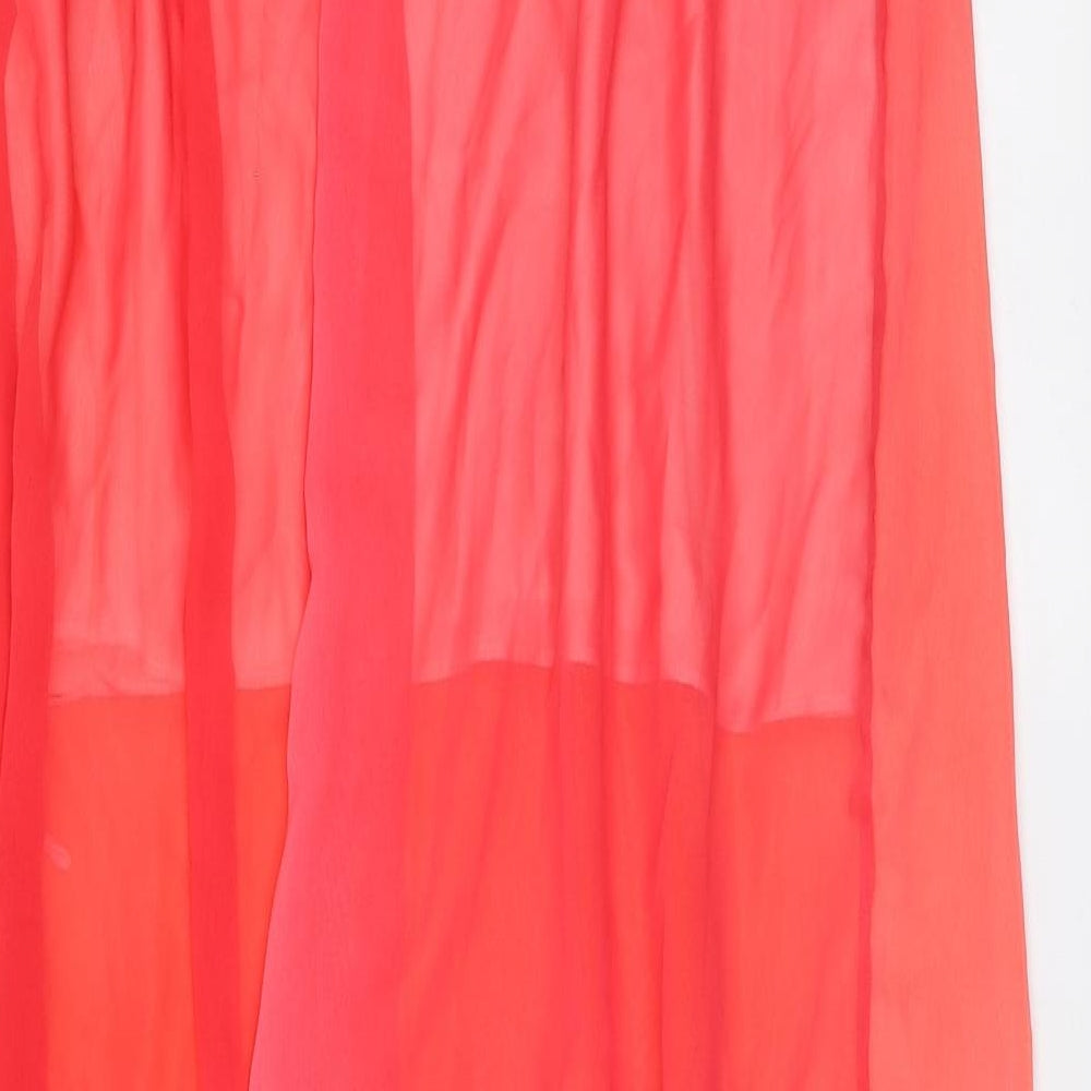 Boohoo Womens Pink Polyester Skater Skirt Size 12