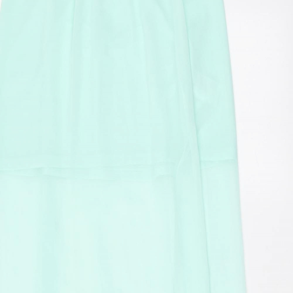 H&M Womens Green Polyester Skater Skirt Size S