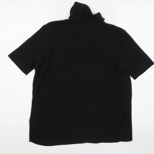 Marks and Spencer Womens Black Collared Acrylic Cardigan Jumper Size M
