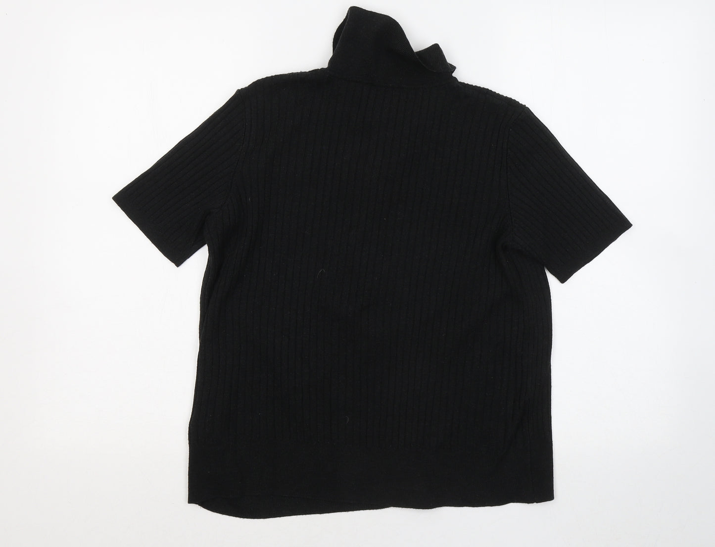 Marks and Spencer Womens Black Collared Acrylic Cardigan Jumper Size M