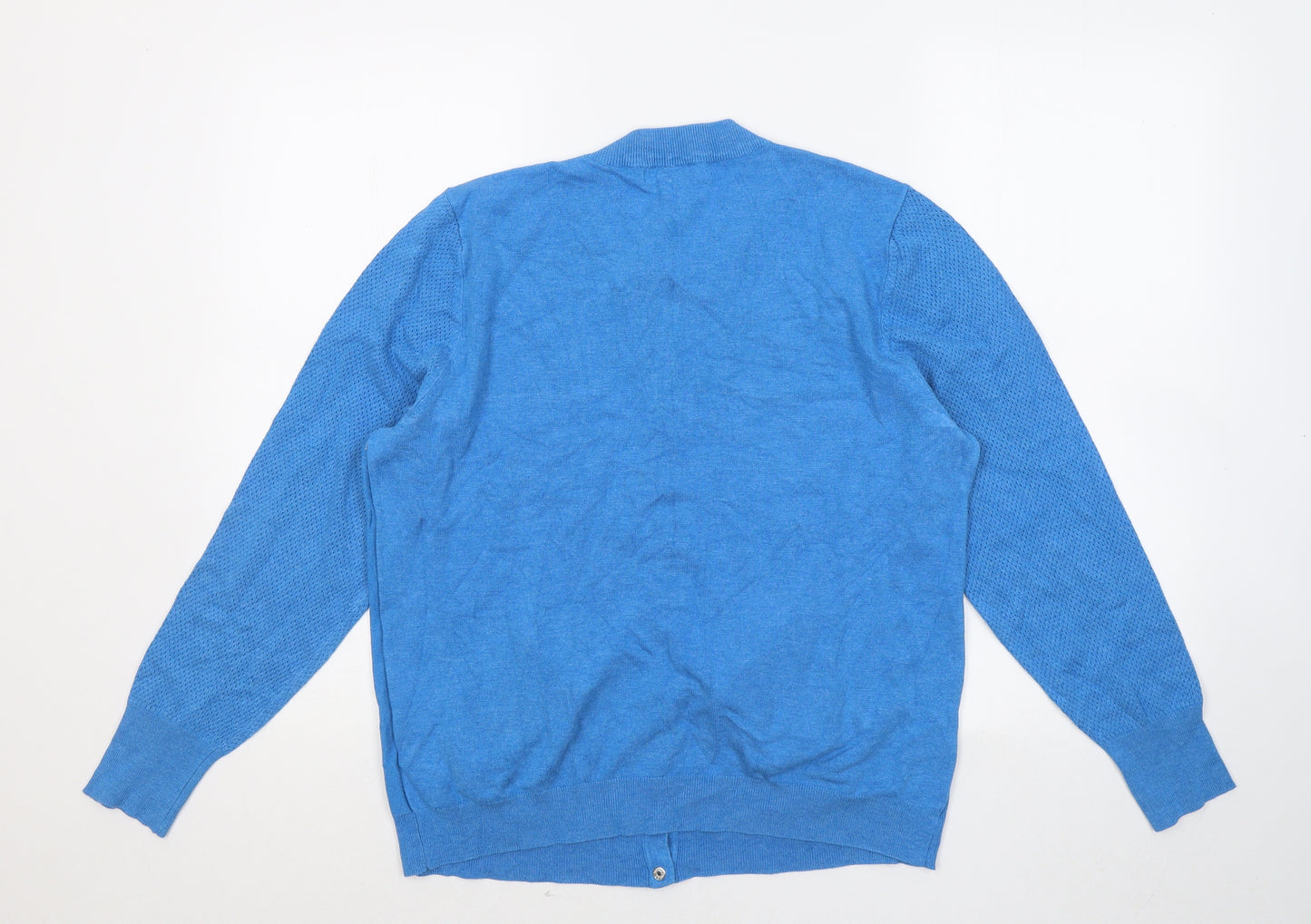 NEXT Womens Blue Round Neck Viscose Cardigan Jumper Size 16