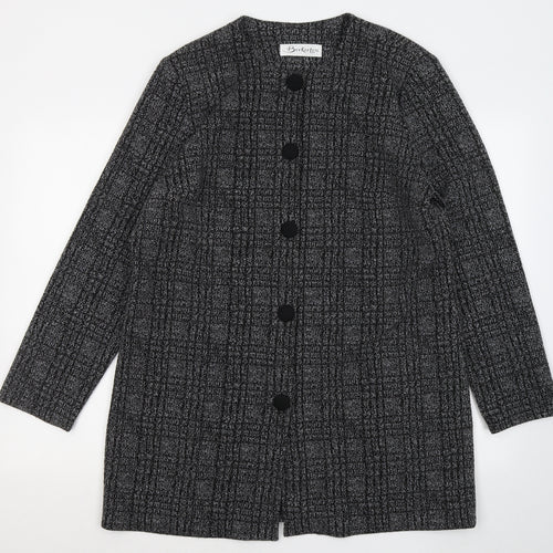Berkertex Womens Grey Round Neck Polyester Cardigan Jumper Size L