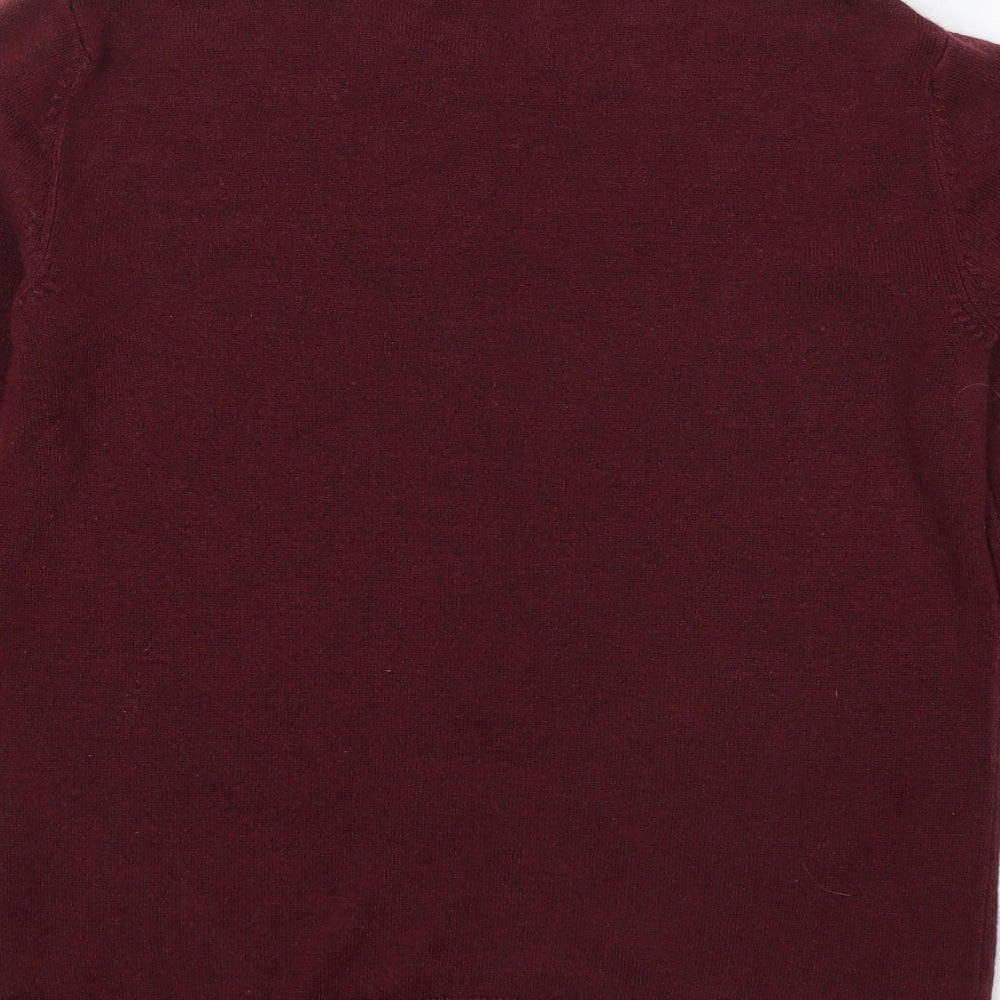 Marks and Spencer Womens Red Round Neck Acrylic Pullover Jumper Size 8