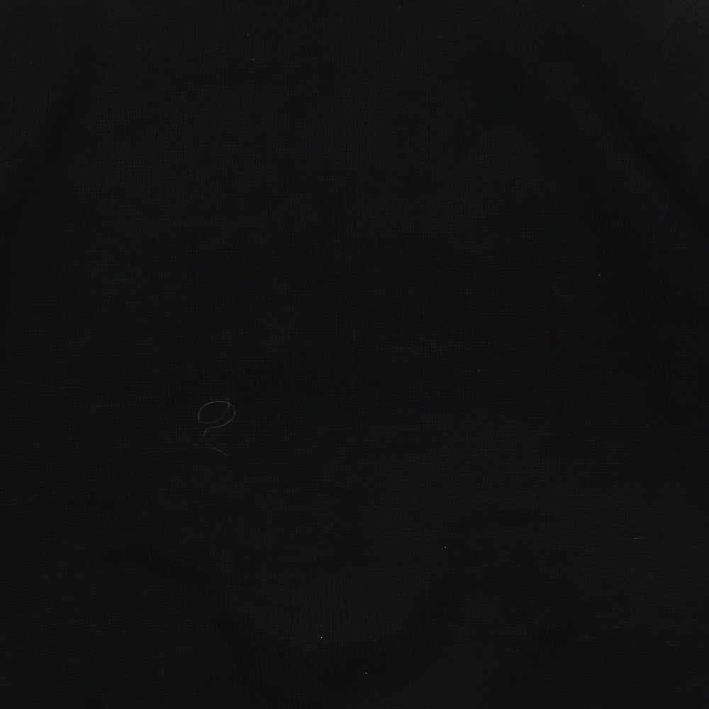 Red Herring Womens Black Round Neck Acrylic Pullover Jumper Size 16 - Christmas jumper