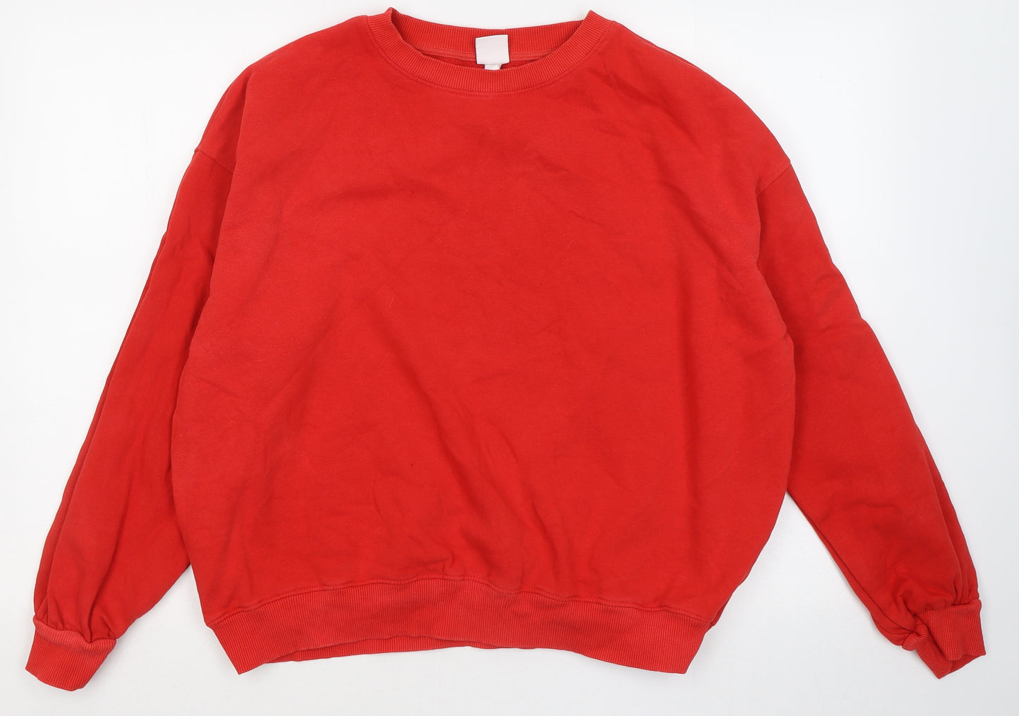 H&M Womens Red Cotton Pullover Sweatshirt Size M