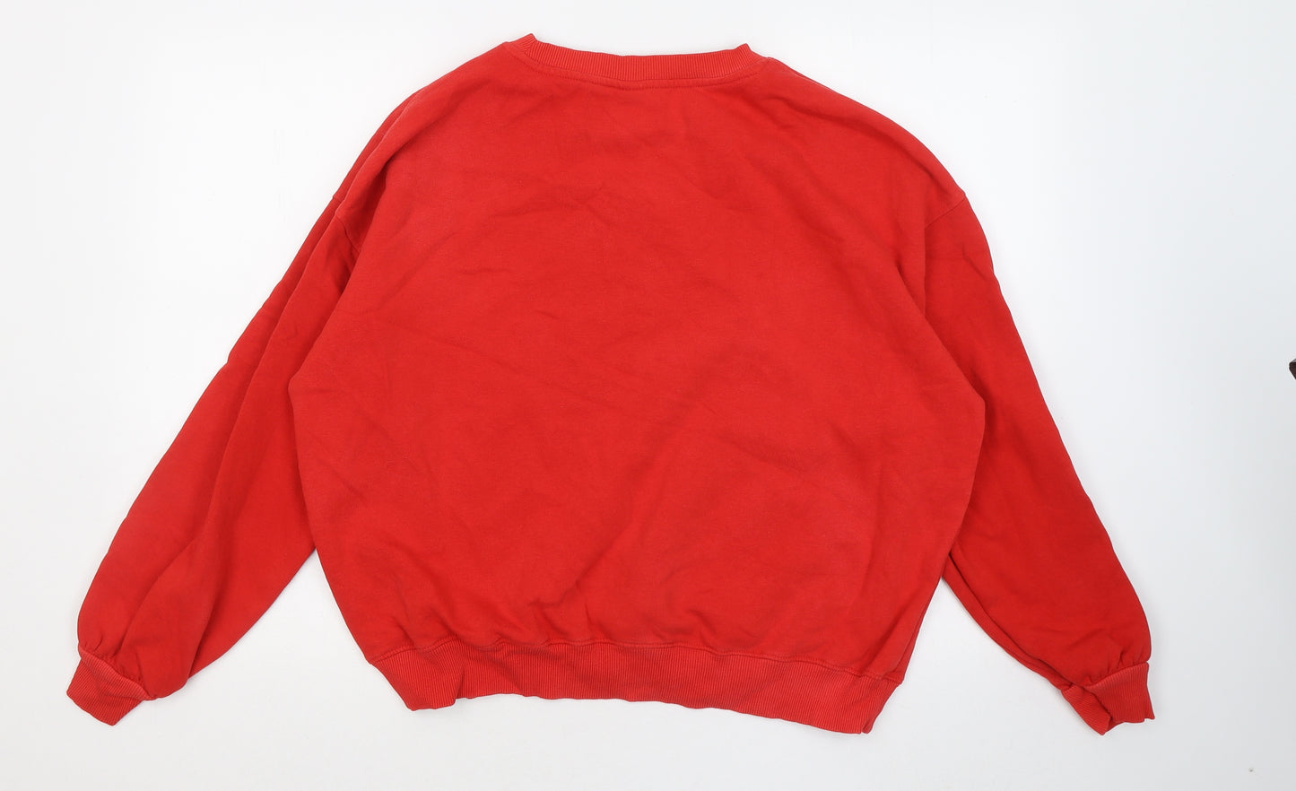 H&M Womens Red Cotton Pullover Sweatshirt Size M