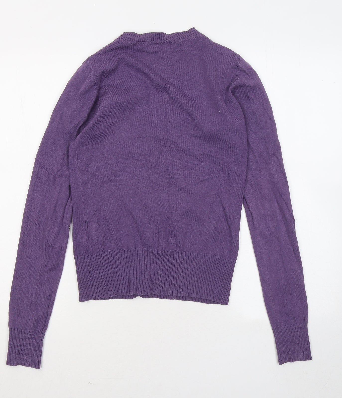 Only Womens Purple V-Neck Cotton Cardigan Jumper Size S