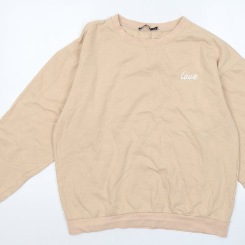I SAW IT FIRST Womens Beige Cotton Pullover Sweatshirt Size M - Love