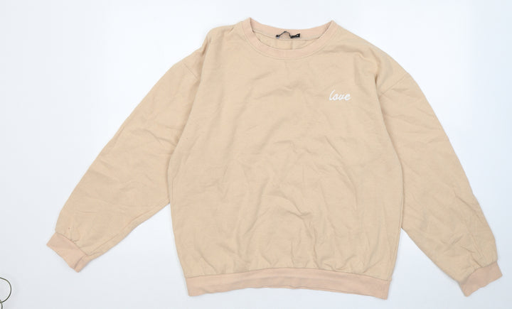 I SAW IT FIRST Womens Beige Cotton Pullover Sweatshirt Size M - Love