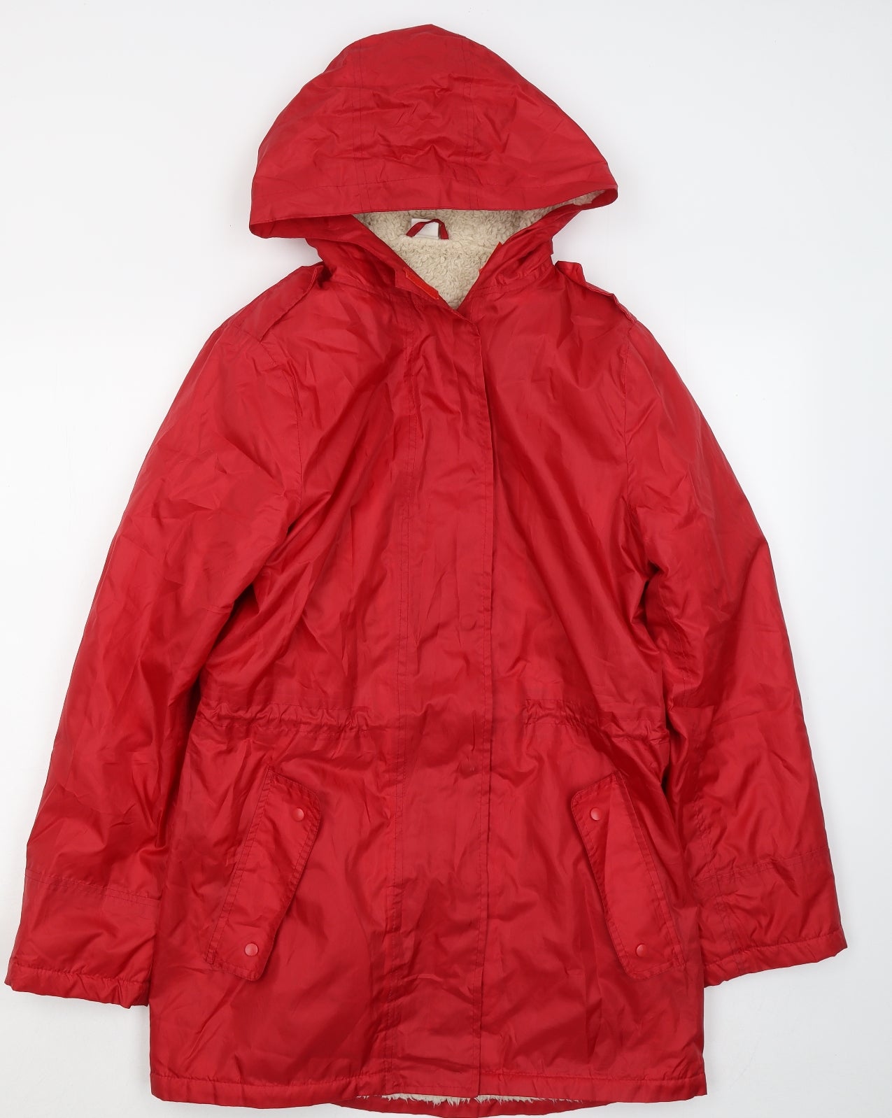 Cotton Traders Womens Red Rain Coat Coat Size 14