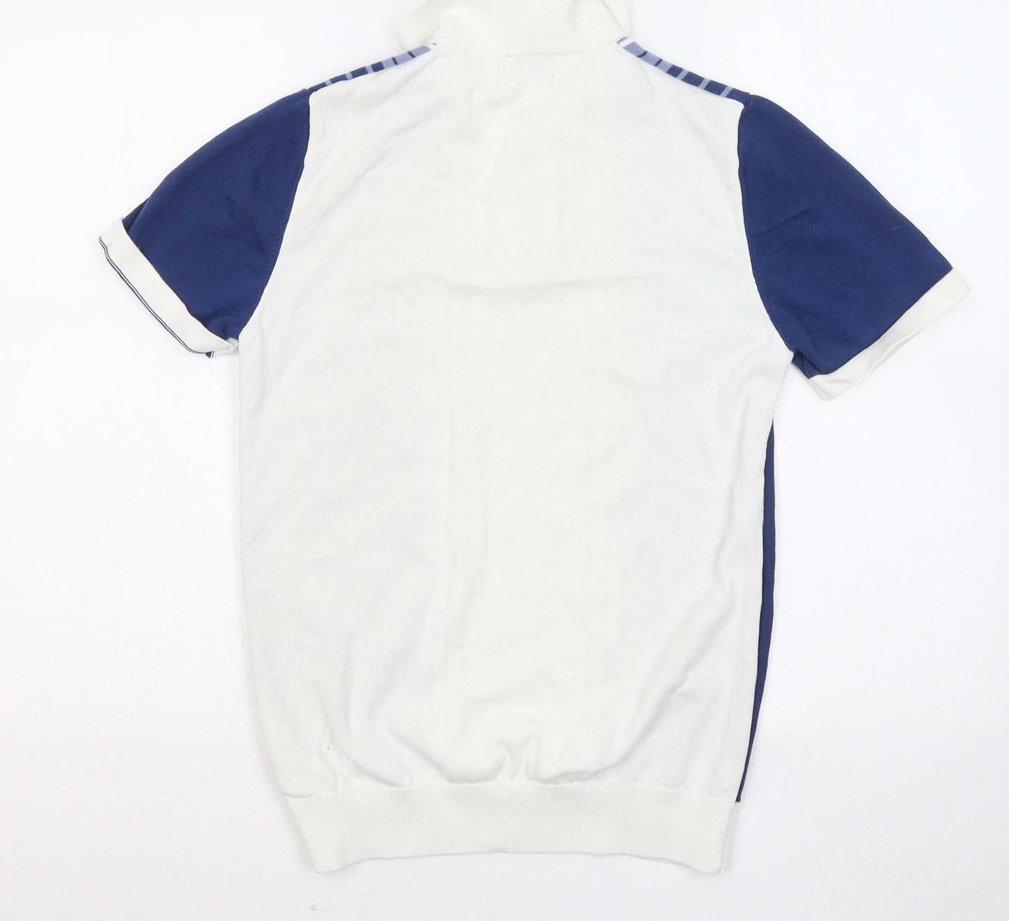 NEXT Mens Blue Striped Cotton Polo Size S Collared