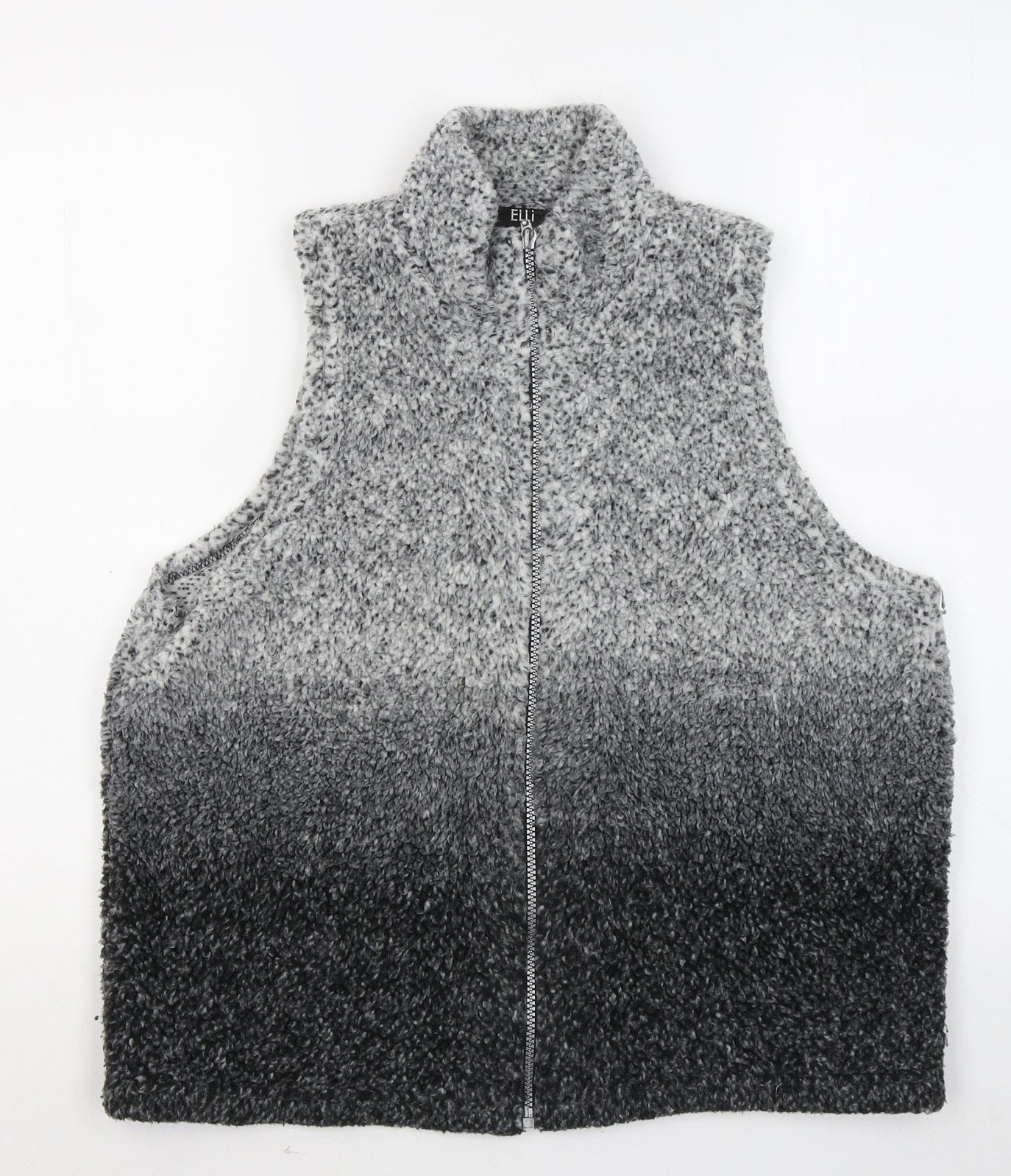 Elli Womens Grey Round Neck Polyester Full Zip Jumper Size 18