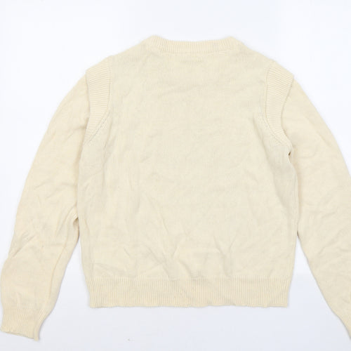 Noisy may Womens Yellow Round Neck Acrylic Pullover Jumper Size M