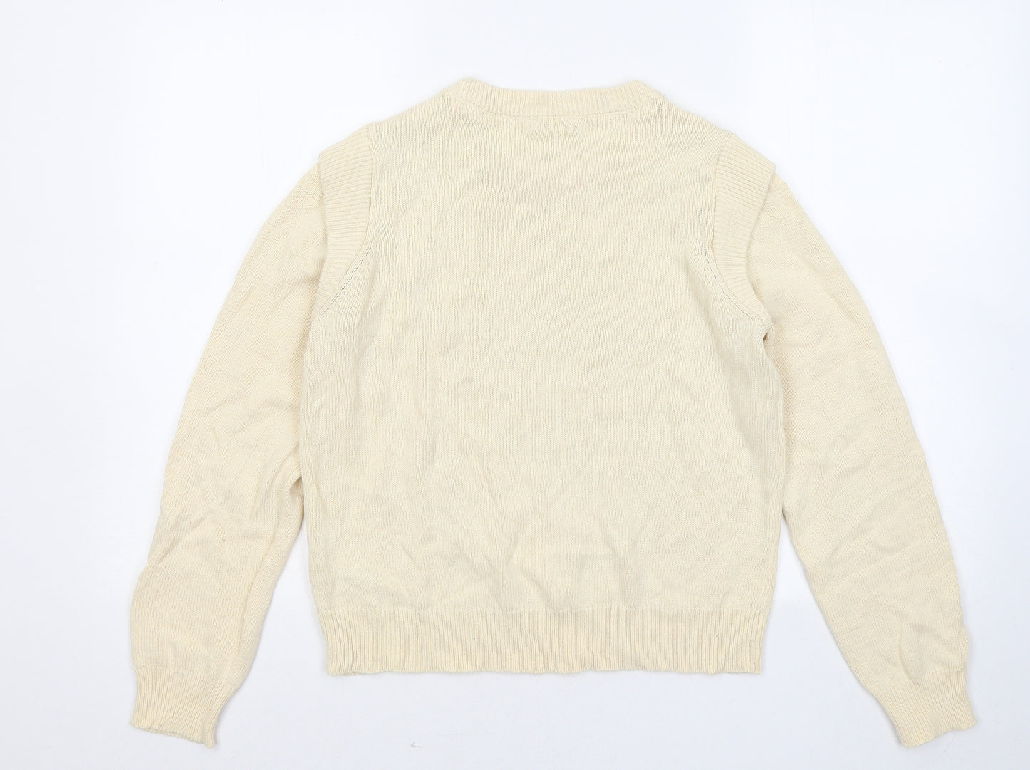 Noisy may Womens Yellow Round Neck Acrylic Pullover Jumper Size M