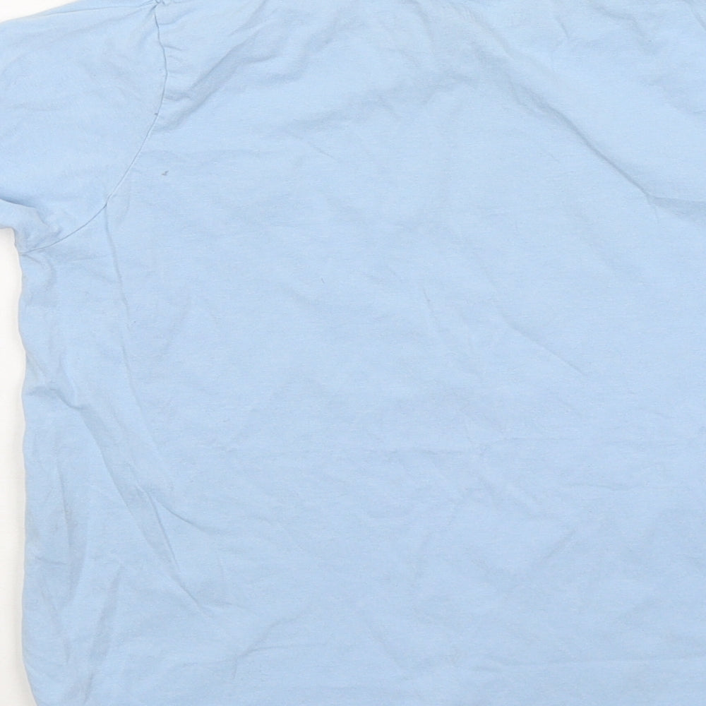 Matalan Boys Blue Striped Cotton Basic T-Shirt Size 11 Years Round Neck