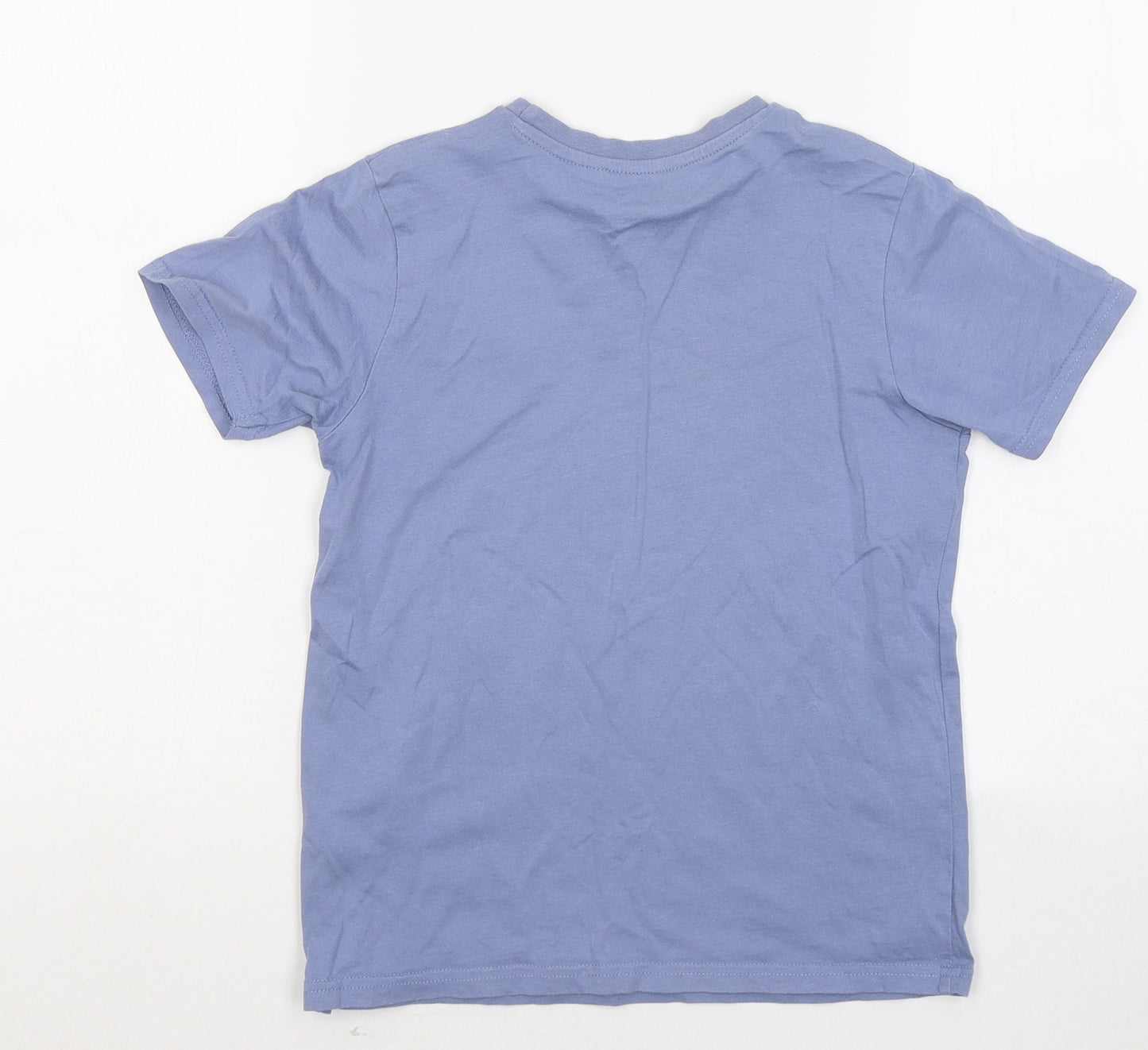 George Boys Blue Cotton Basic T-Shirt Size 7-8 Years Round Neck - Icon In the making