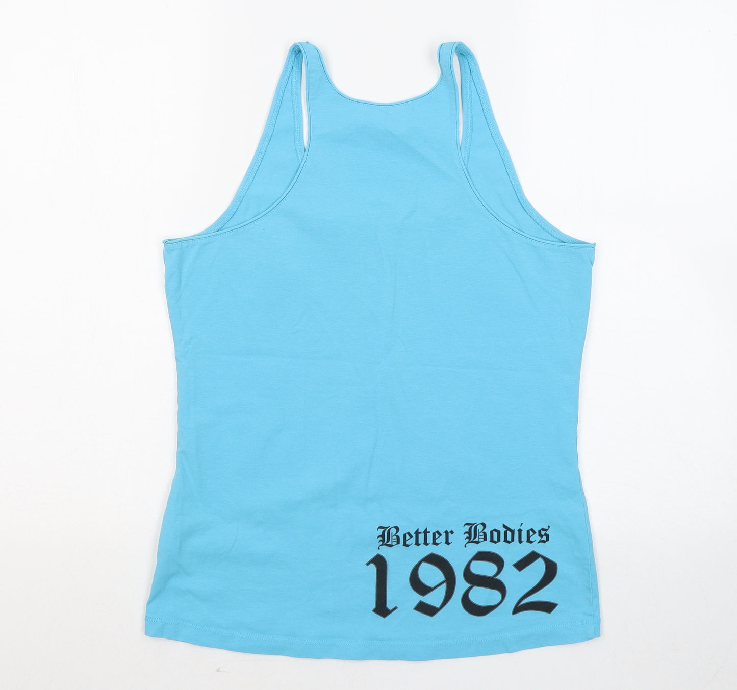 Better Bodies Womens Blue Cotton Basic Tank Size L Round Neck - 1982