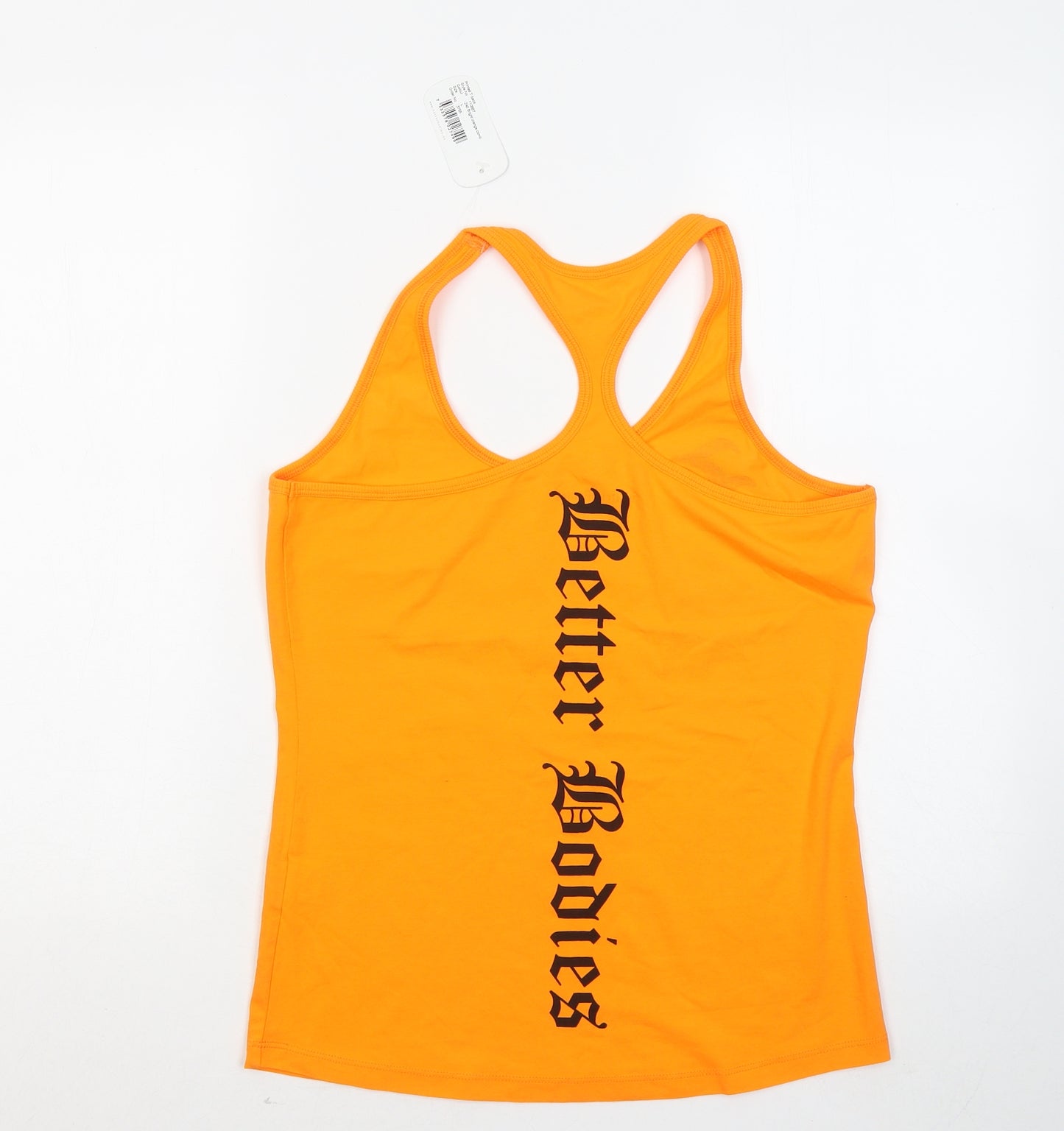 Better Bodies Womens Orange Cotton Basic Tank Size L Round Neck