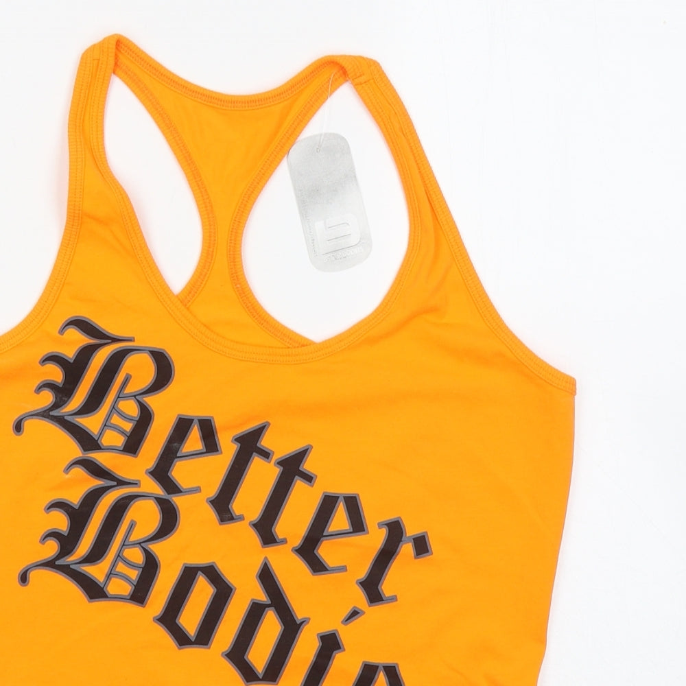 Better Bodies Womens Orange Cotton Basic Tank Size L Round Neck