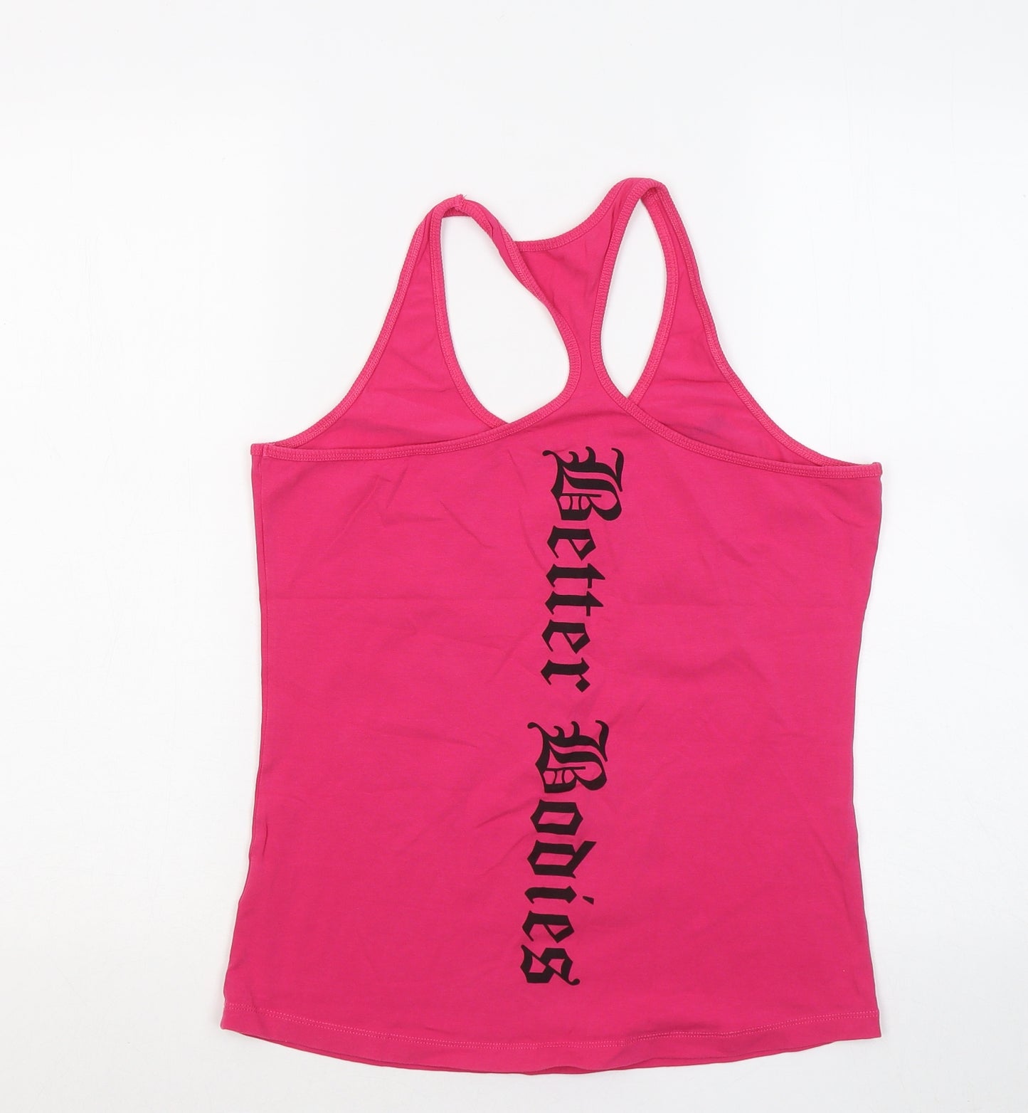 Better Bodies Womens Pink Cotton Basic Tank Size L Round Neck