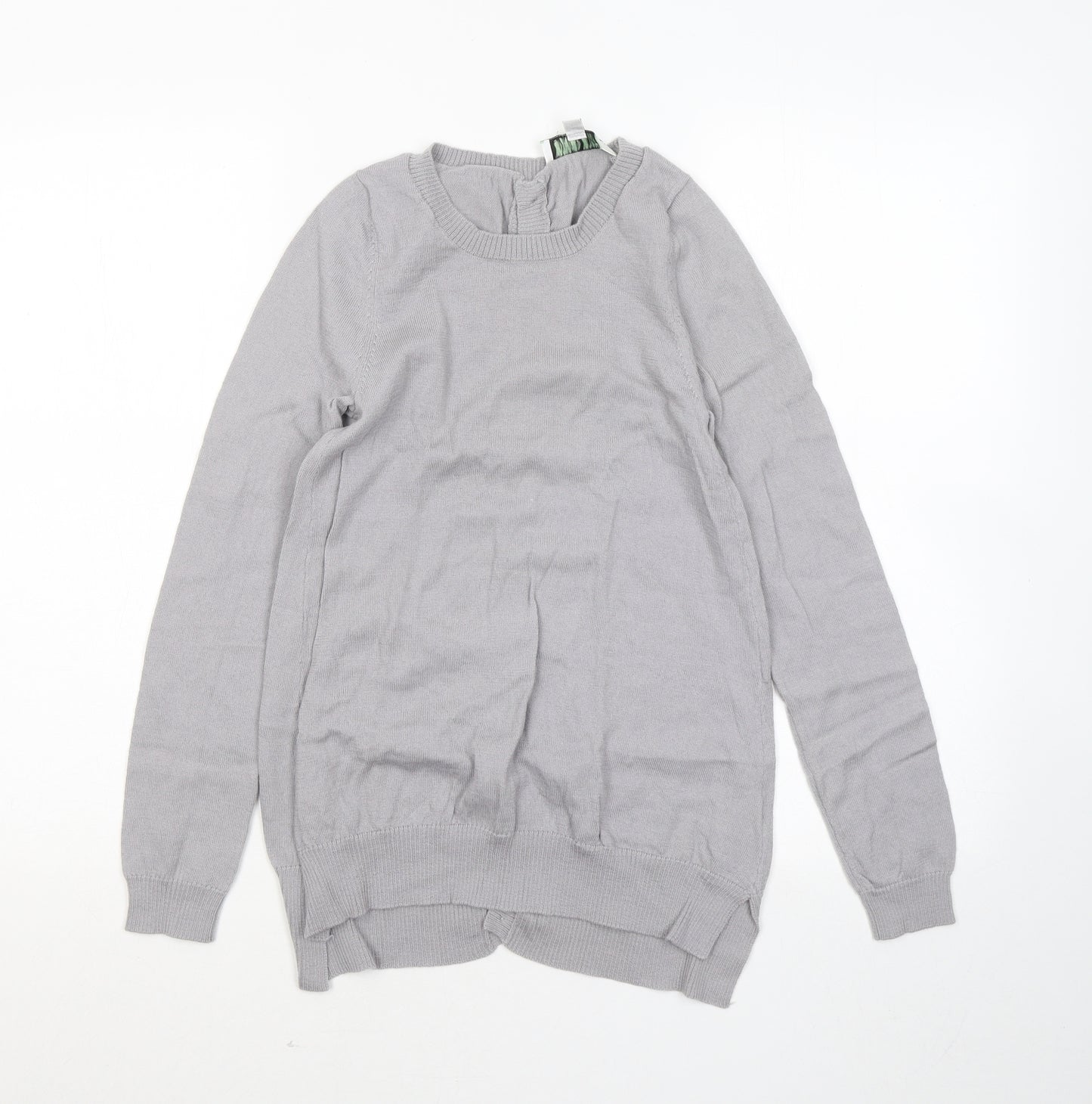 Carolyn Donnelly Womens Grey Round Neck Wool Pullover Jumper Size 8