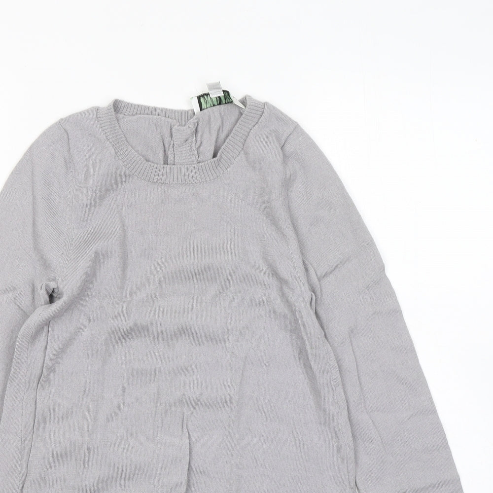 Carolyn Donnelly Womens Grey Round Neck Wool Pullover Jumper Size 8