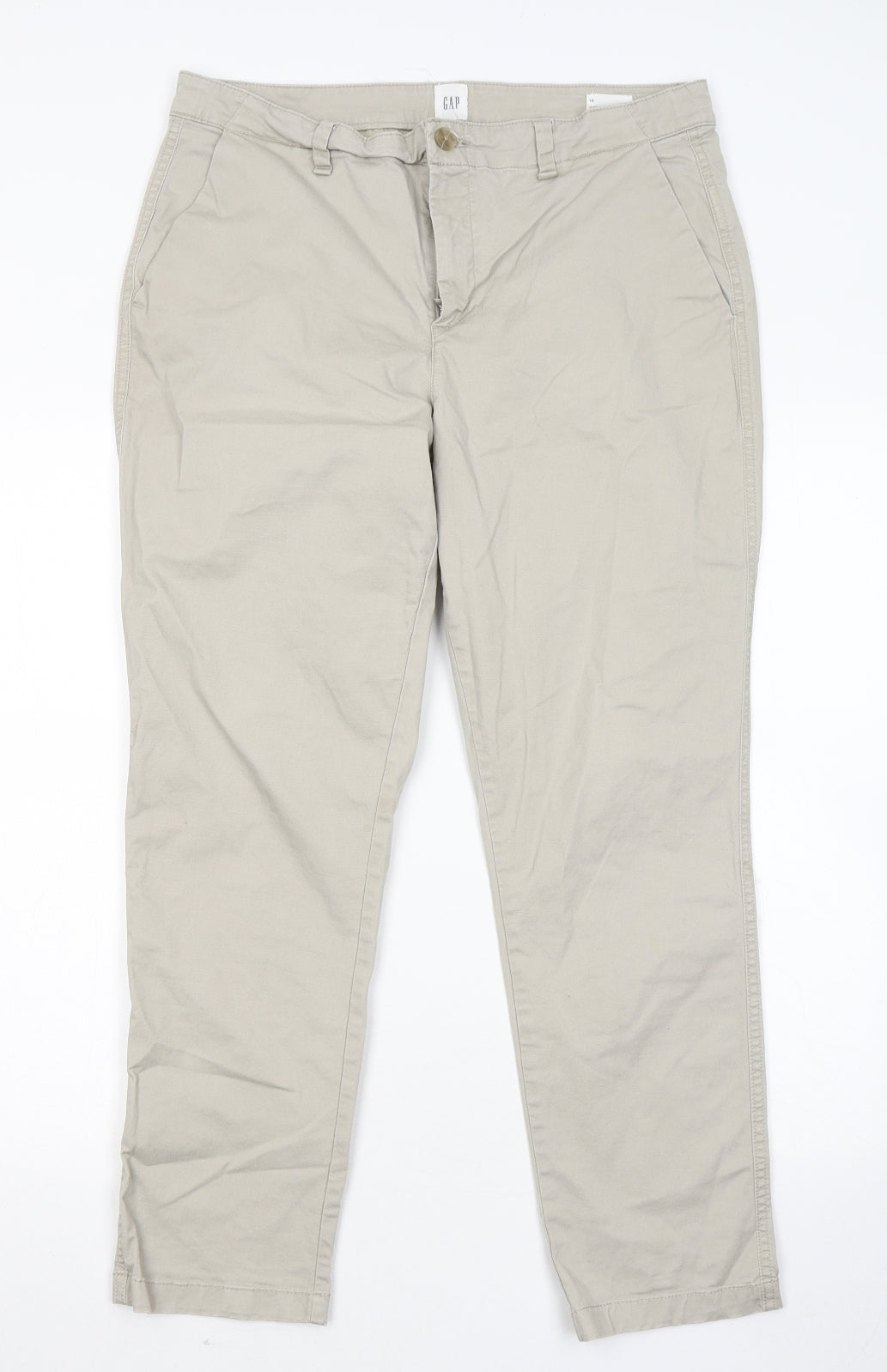 Gap Womens Grey Cotton Chino Trousers Size 10 L26 in Regular