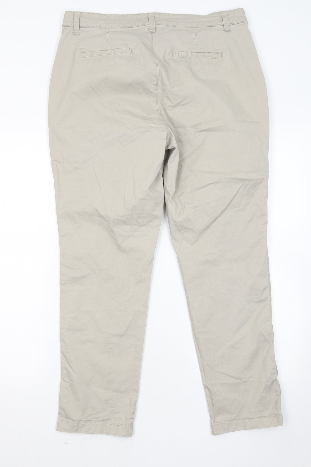 Gap Womens Grey Cotton Chino Trousers Size 10 L26 in Regular