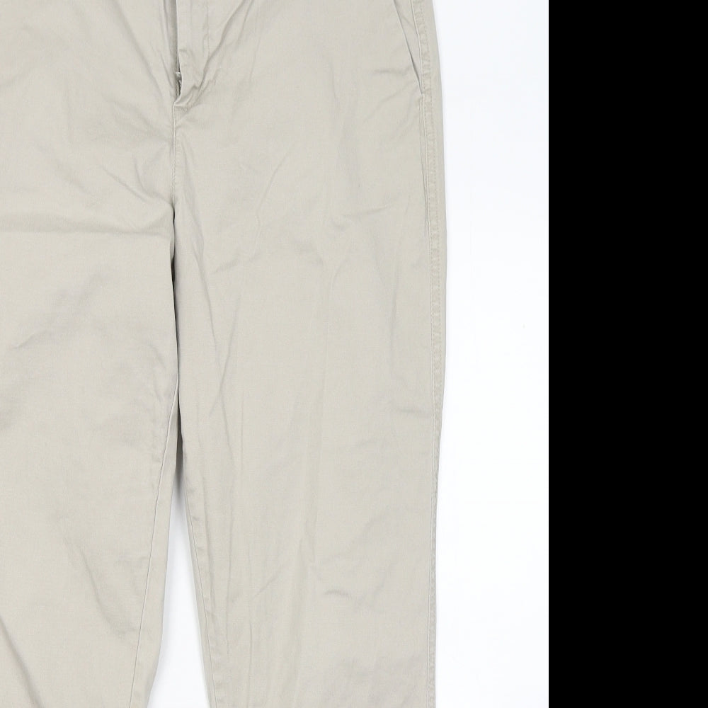 Gap Womens Grey Cotton Chino Trousers Size 10 L26 in Regular