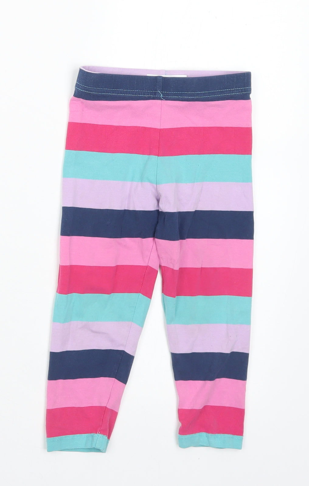 Marks and Spencer Girls Multicoloured Striped Polyester Pedal Pusher Trousers Size 2-3 Years Regular