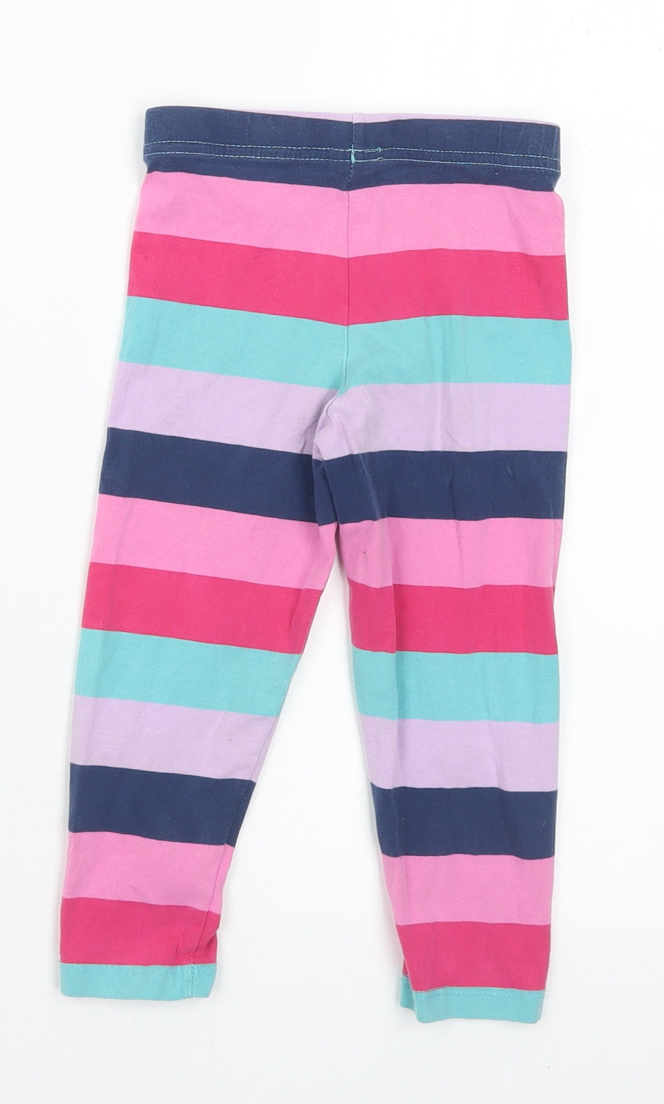 Marks and Spencer Girls Multicoloured Striped Polyester Pedal Pusher Trousers Size 2-3 Years Regular