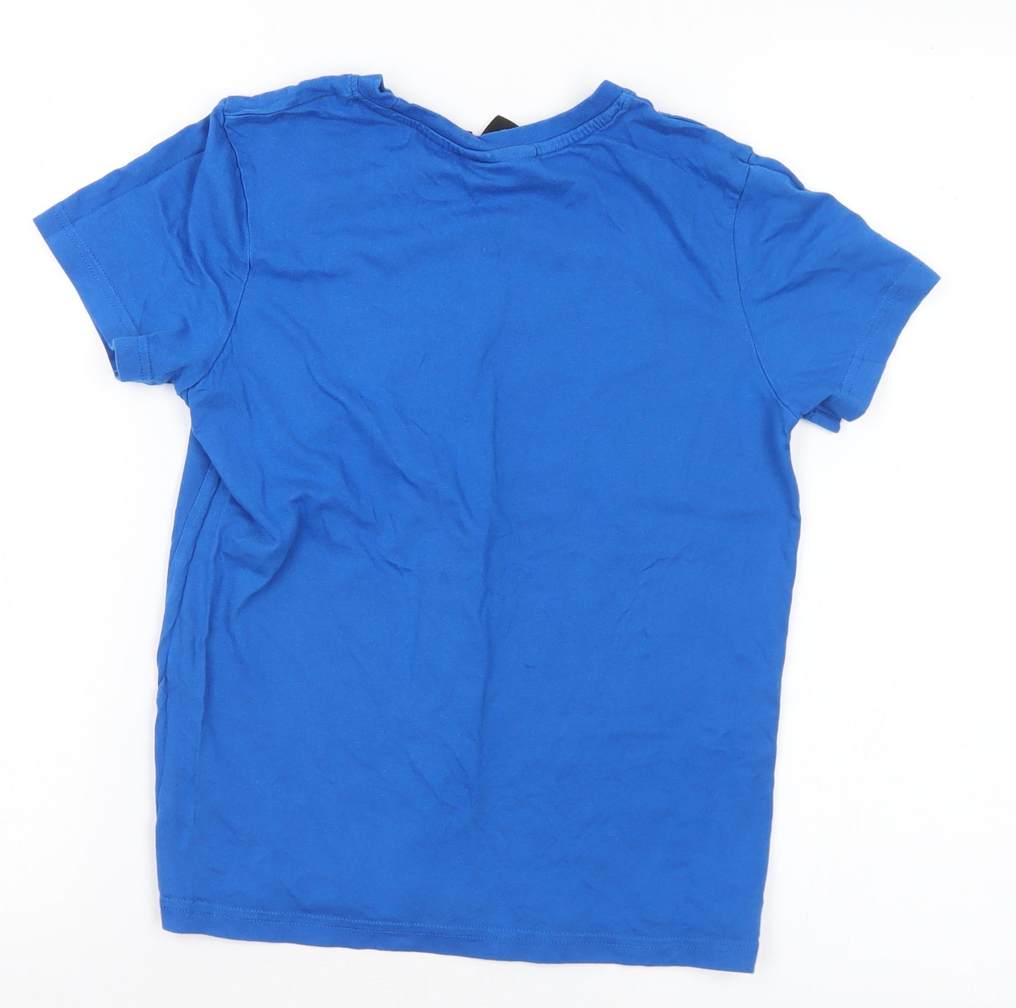 Primark Boys Blue Cotton Basic T-Shirt Size 9-10 Years Crew Neck - Playstation