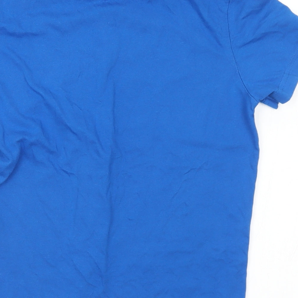Primark Boys Blue Cotton Basic T-Shirt Size 9-10 Years Crew Neck - Playstation