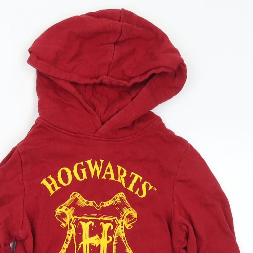 Harry Potter Girls Red Cotton Pullover Hoodie Size 5-6 Years - Harry Potter