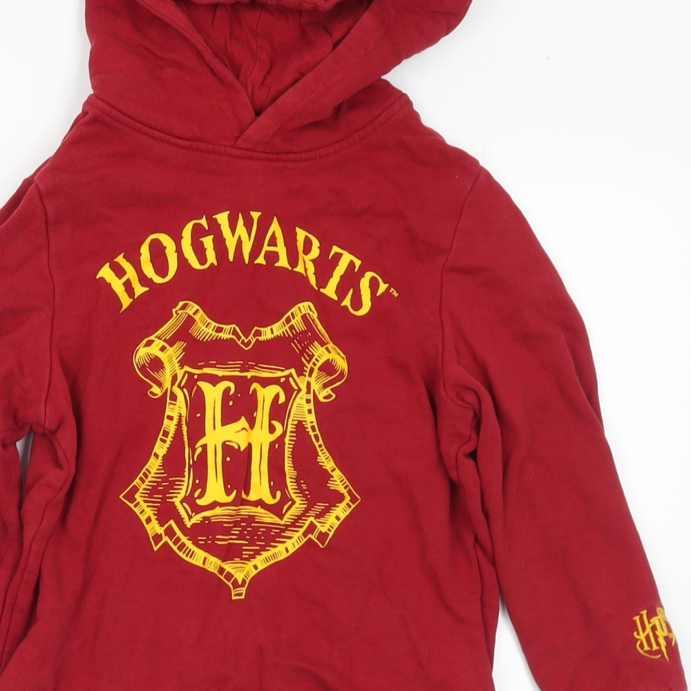 Harry Potter Girls Red Cotton Pullover Hoodie Size 5-6 Years - Harry Potter