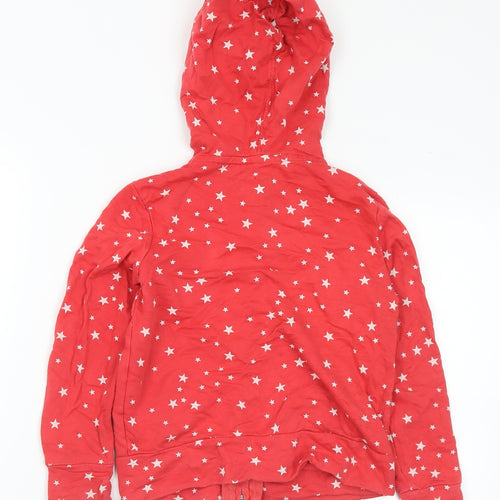Gap Girls Red Geometric Cotton Full Zip Hoodie Size 6-7 Years Zip - Sequins