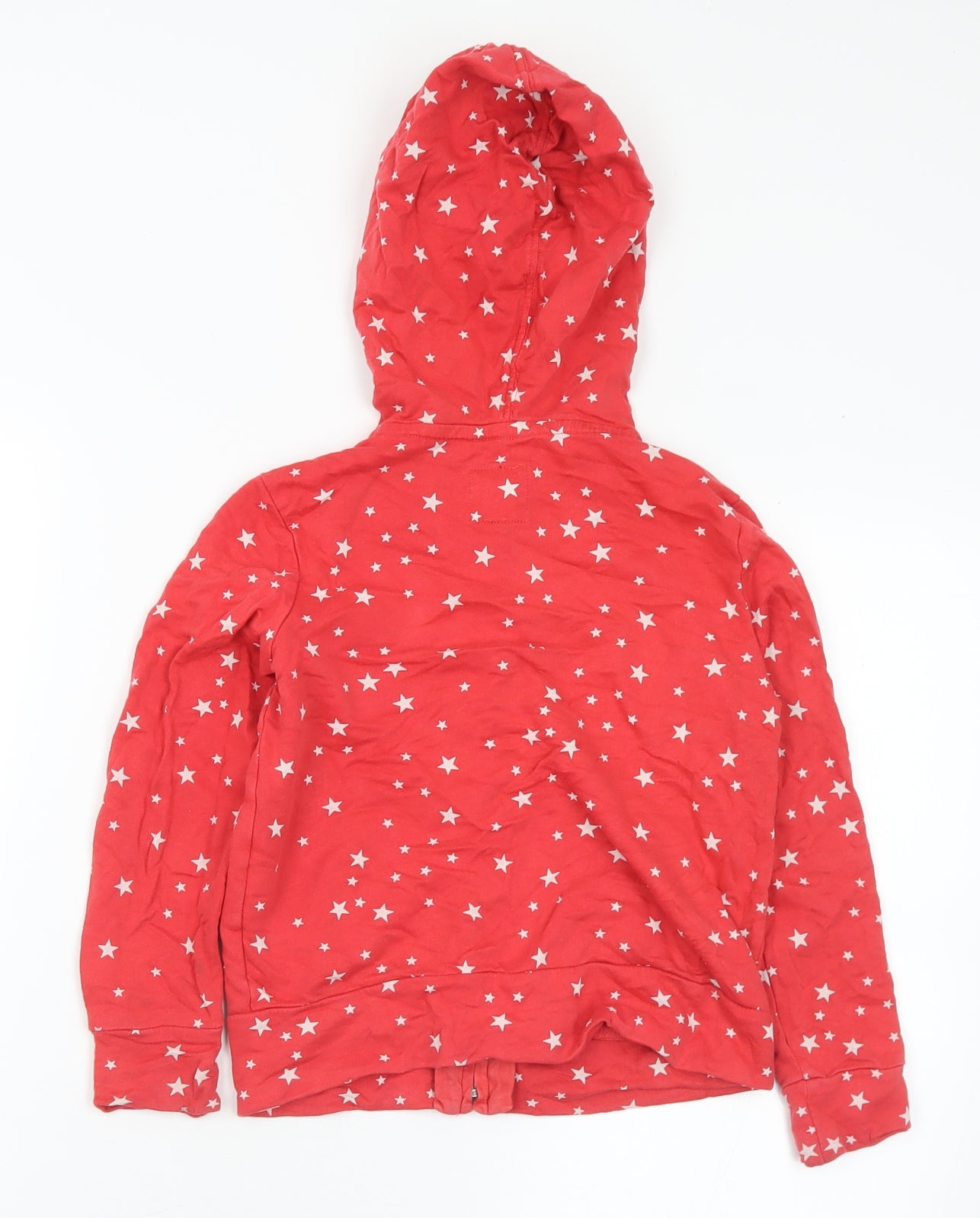 Gap Girls Red Geometric Cotton Full Zip Hoodie Size 6-7 Years Zip - Sequins