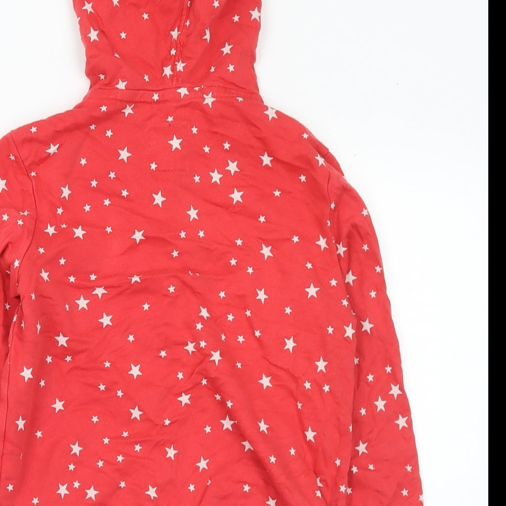 Gap Girls Red Geometric Cotton Full Zip Hoodie Size 6-7 Years Zip - Sequins